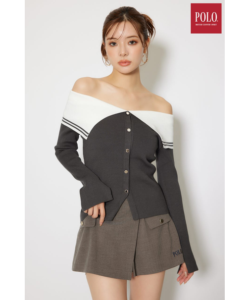 【POLO BCS】バイカラーニットトップス