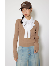 シャツドッキングロングスリーブニットトップス