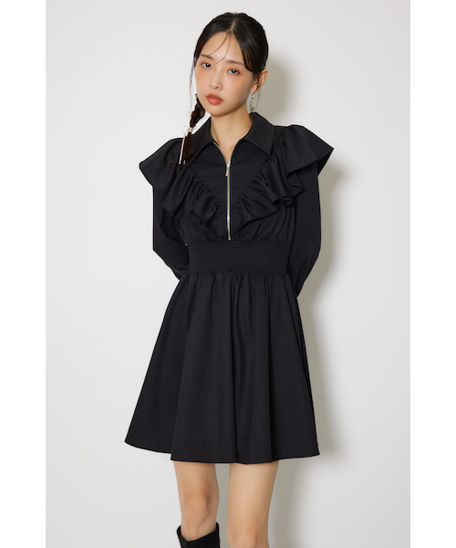 フロントZIPフリルミニシャツワンピース｜リエンダの通販｜&mall