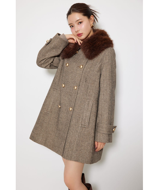 Aラインステンカラーコート