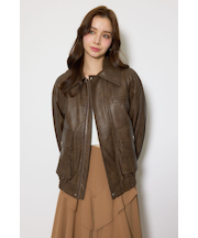 ライナー付きフェイクレザーブルゾン