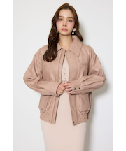 ライナー付きフェイクレザーブルゾン