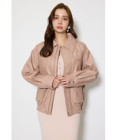 ライナー付きフェイクレザーブルゾン