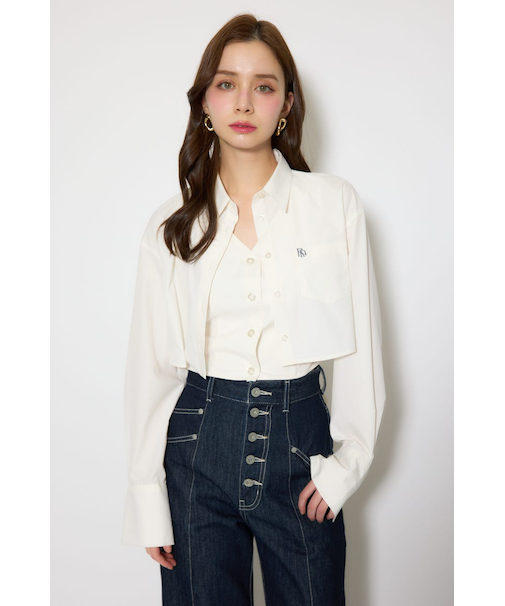 バックリボンレイヤードシャツ