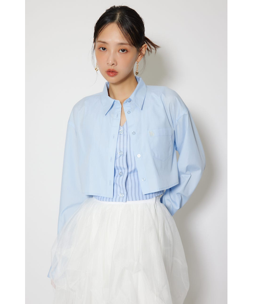 バックリボンレイヤードシャツ