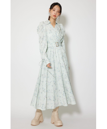 カシュクールフレアシャツワンピース