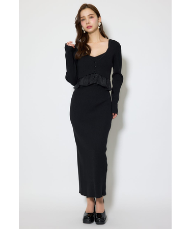 ペプラムカーデセットキャミワンピース