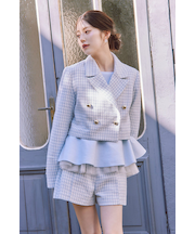 ハイウエストツイードショートパンツ