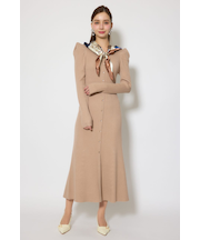 スカーフ付きマーメイドニットワンピース