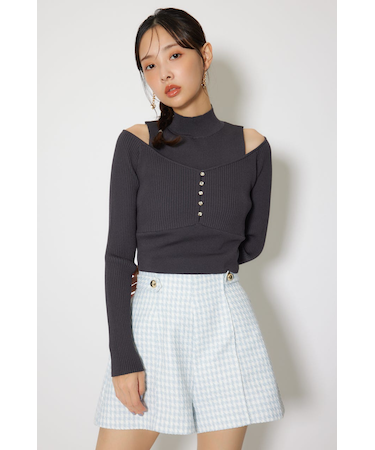 レイヤードニットトップス