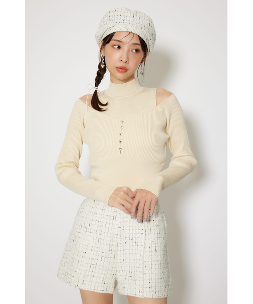 レイヤードニットトップス