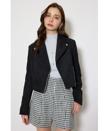 26SSフェイクスエードライダースジャケット