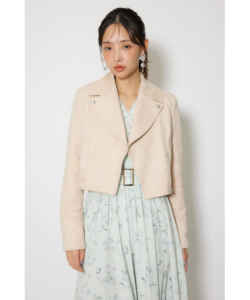 26SSフェイクスエードライダースジャケット