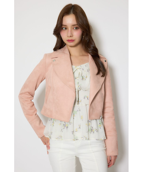 26SSフェイクスエードライダースジャケット