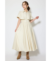 バストディティールフレアワンピース