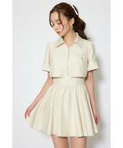 バストディティールフレアミニワンピース