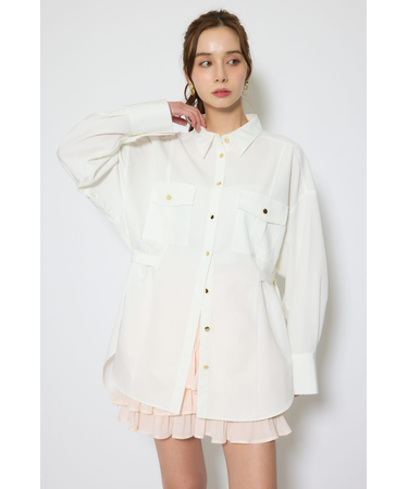 ベルトディティールビッグシャツ