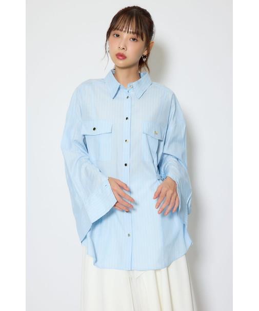 ベルトディティールビッグシャツ