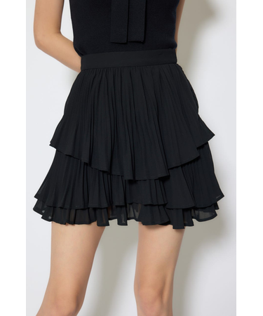 プリーツティアードミニスカート