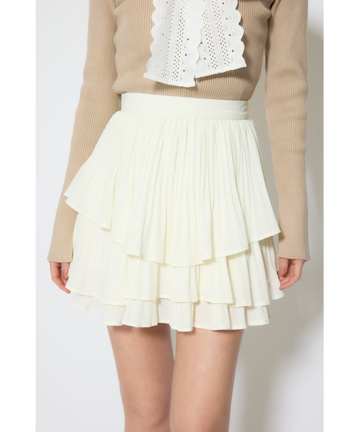 プリーツティアードミニスカート