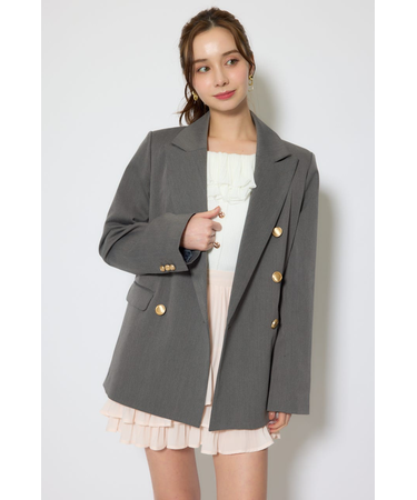 ピークドラペルダブルテーラードジャケット