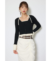 ペプラムキャミセットニットカーディガン