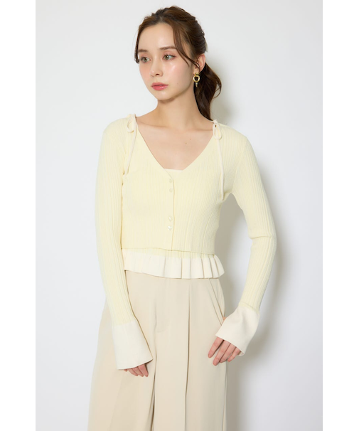 ペプラムキャミセットニットカーディガン