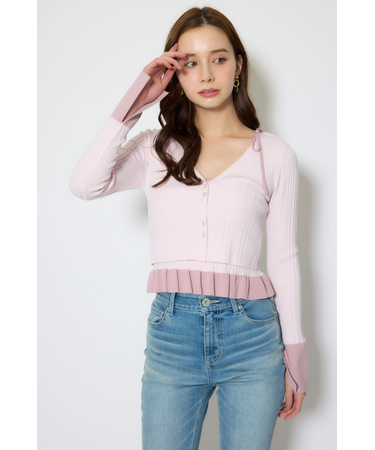 ペプラムキャミセットニットカーディガン