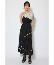 フロントビッグリボンフレアワンピース