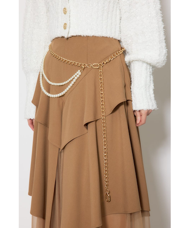 フェイクパールセットチェーンベルト
