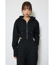 ビスチェディティールフードスウェット