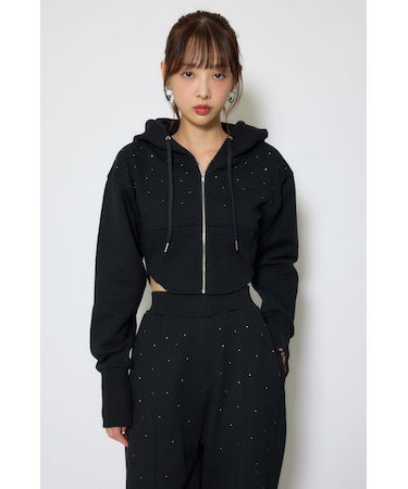 ビスチェディティールフードスウェット