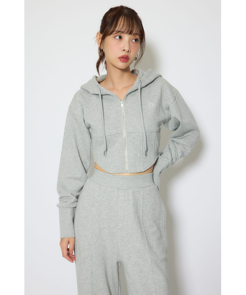 ビスチェディティールフードスウェット