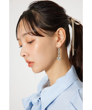 ニュアンスハートプレートピアス