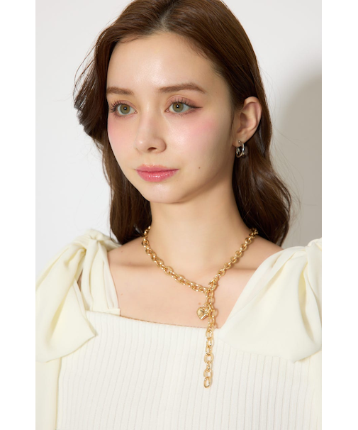 ニュアンスハートプレートネックレス