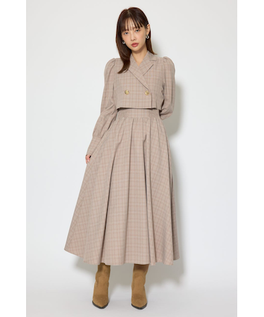 テーラードデザインロングワンピース