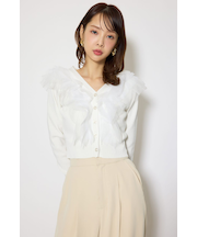 フリルチュールニットカーディガン