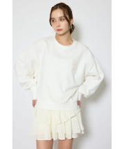 バックレースアップスウェットトップス