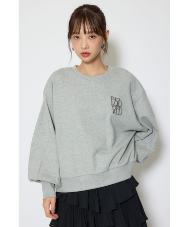 バックレースアップスウェットトップス