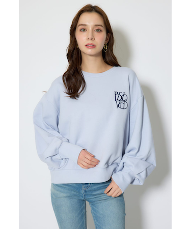 バックレースアップスウェットトップス