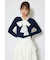 コットンレースリボンニットトップス