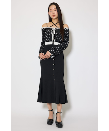 リボンカーデセットマーメイドニットワンピース