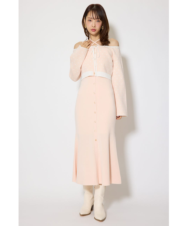 リボンカーデセットマーメイドニットワンピース