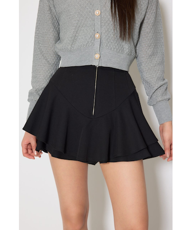 レイヤードヘムコルセットスコートショートパンツ