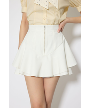 レイヤードヘムコルセットスコートショートパンツ