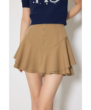 レイヤードヘムコルセットスコートショートパンツ