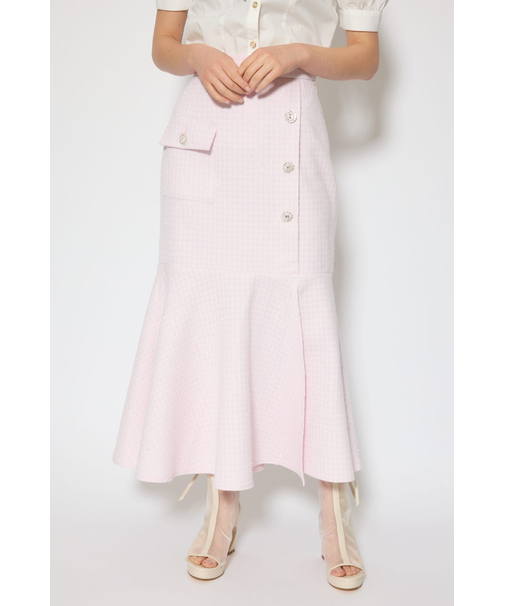 ラップスリットツイードマーメイドスカート