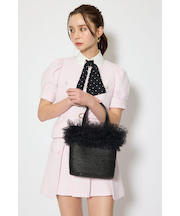 チュールコンビハンドバッグ