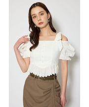 コットンレースブラウス