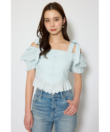 コットンレースブラウス